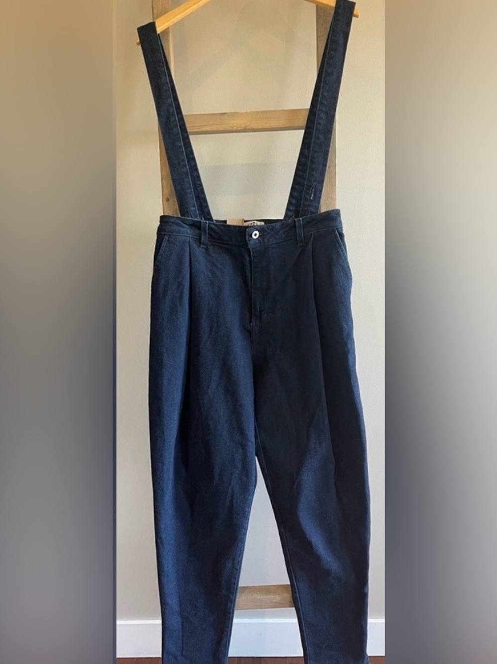 Naked & Famous Pleated Trousers - Dark Indigo Stretch Denim - Women's size 30
